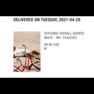 Zara Textured White Overalls size: Medium